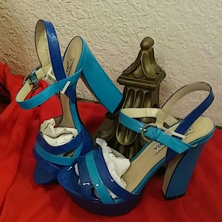 Gorgeous 2 Shade Blue, Open Toe Platform Heels By Lasonia. They Are Absolutely Beautiful. Brand New, In Box. Blue High Heel Synthetic Sandals, Blue Platform Heels In Synthetic Material, Blue Platform Heels With Ankle Strap, Blue High Heel Platform Sandals, Formal Blue Platform Sandals, Blue Synthetic Sandals With 4-inch Heel, Blue Synthetic Heels For Evening, Formal Blue Sandals With Round Toe, Blue Synthetic Evening Heels