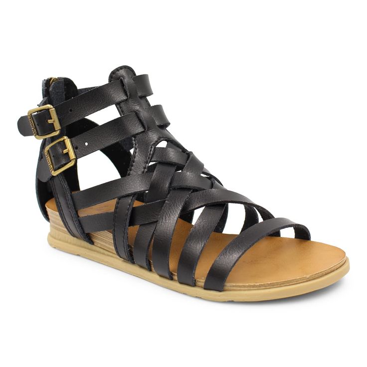 PRICES MAY VARY. Multi Strap Upper Buckle Detail 1 inch micro wedge Gladiator Sandal Bolivia, Platform Wedges, Special Features, 1 Inch, Wedges, Faux Leather, Buckle, For Free, Sandals