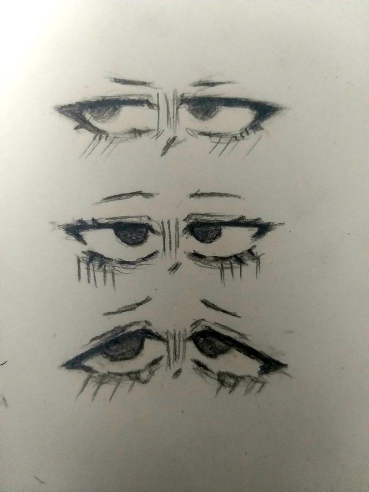 the eyes are drawn in different ways with pencils on paper, and each eye has an individual's own image