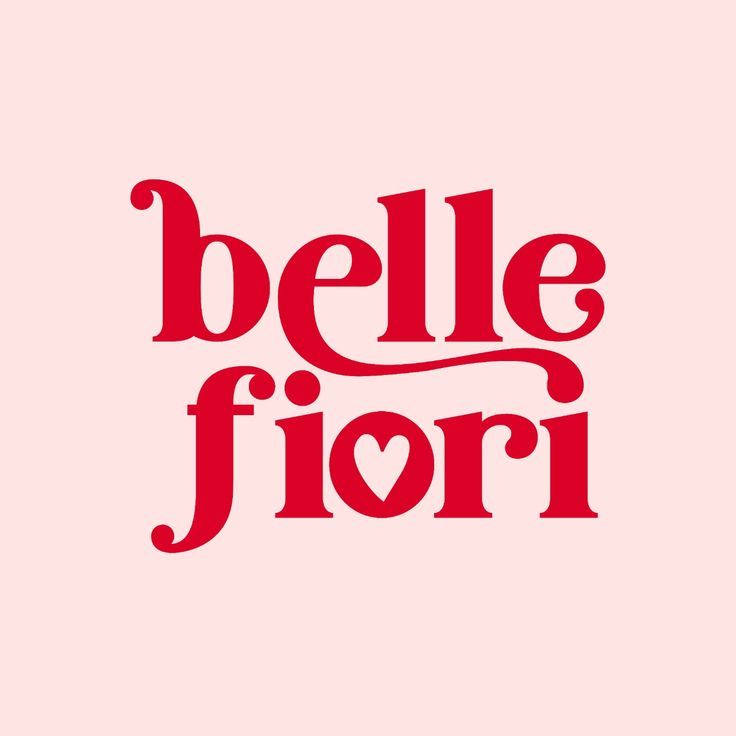 the word'pelle fiori'is shown in red on a pink background