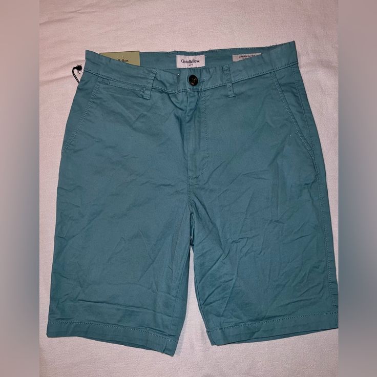 Nwt Goodfellow & Co Linden Shorts Blue Cotton Pants With Built-in Shorts, Blue Cotton Knee-length Shorts, Casual Blue Bottoms With Belt Loops, Spring Cotton Bermuda Bottoms, Casual Blue Bermuda Shorts, Cotton Knee-length Shorts For Spring, Casual Bermuda Bottoms With Belt Loops, Blue Cotton Bermuda Shorts, Spring Casual Bermuda Bottoms