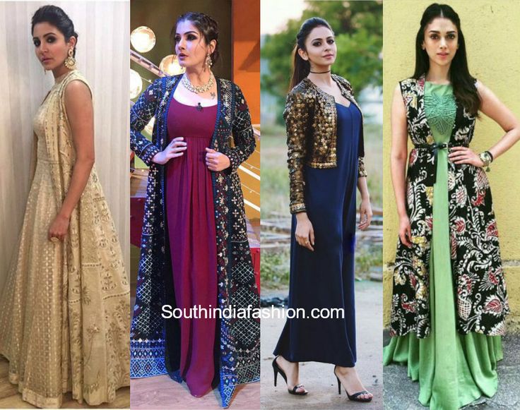 From western fabrics and patterns to Indo-western fusion wear, the classic jacket gown trend will never let you down. So are you ready to make heads turn this festive party season? The jacket gowns are super versatile as they can easily be mix and matched. Indian gowns with jackets, jacket anarkalis Gown With Coat Indian, Gown With Long Jacket, Gown With Jacket Indian, Indo Western Gowns Party Wear, Western Fabrics, Anarkali With Jacket, Winter Maxi Dress Outfit, Jacket Gown, Party Wear Long Gowns