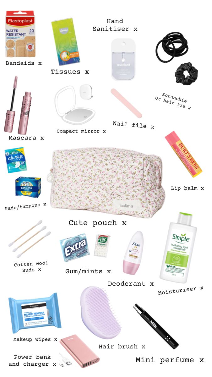 the contents of a travel bag are shown in this graphic above it's description