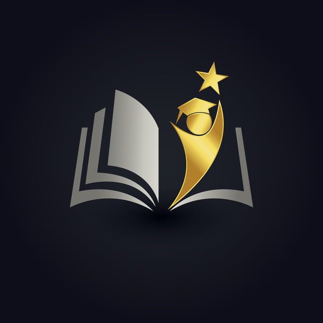 an open book with a golden star on top