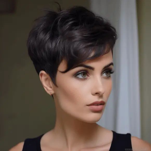 73 Cute Short Layered Haircut Ideas Textured Bobs, Short Dark Brown Hair, Short Hair Highlights, Haircare Tips, Chic Short Hair, Short Dark Hair, Crop Hair, Hair Color Caramel, Short Brown Hair