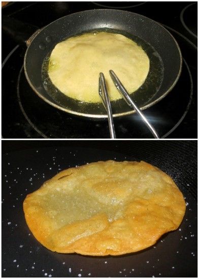 two pictures of food being cooked in a skillet