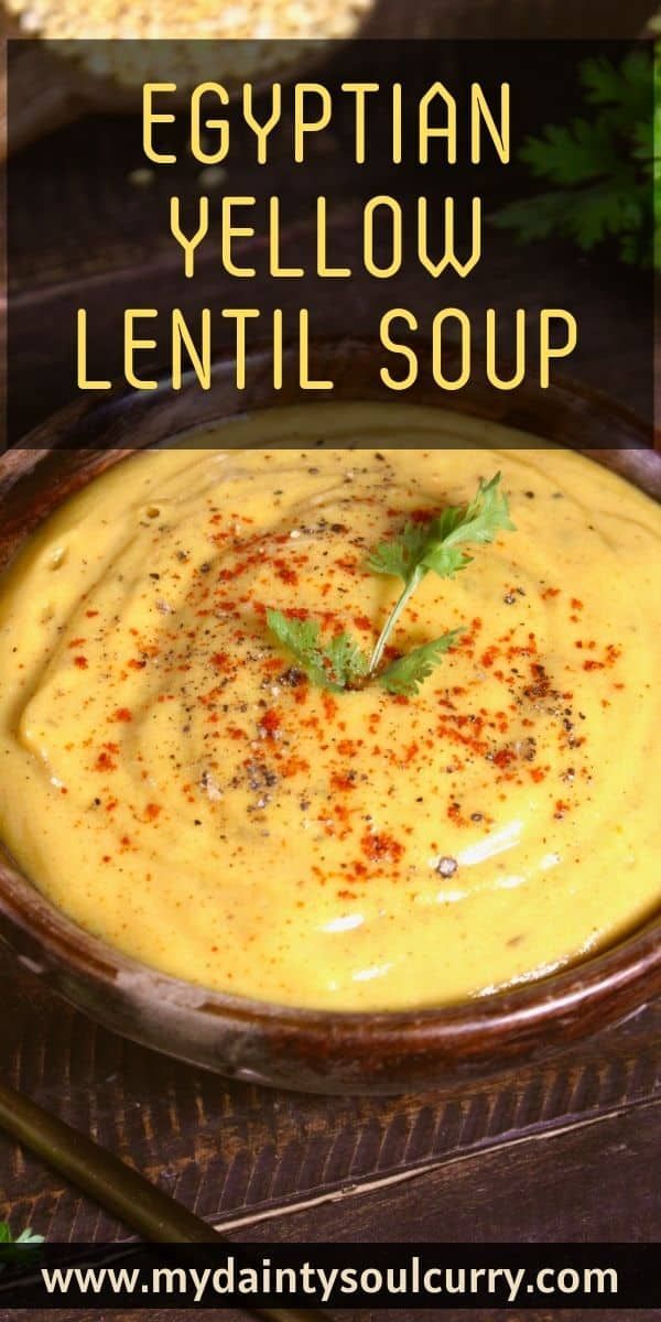 egyptian yellow lentil soup in a bowl