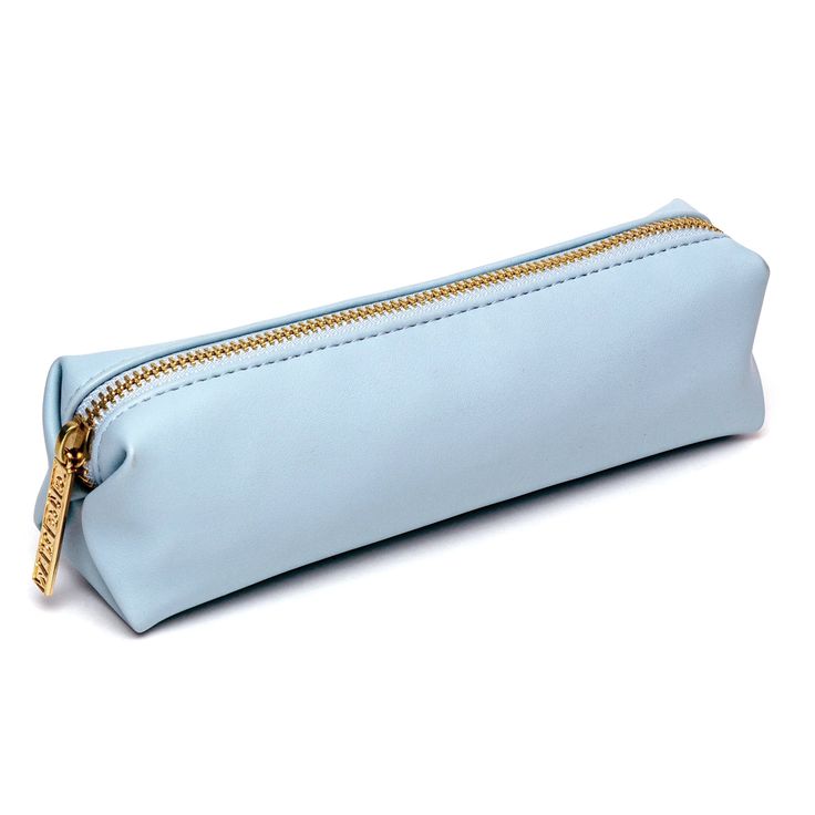 Trendy Rectangular Pencil Case With Pen Slots, Trendy Rectangular Pencil Case For Daily Use, Everyday Portable Pencil Cosmetic Bag, Rectangular Pencil Case With Pen Slots For Daily Use, Trendy Rectangular Stationery For Everyday Use, Back To School Rectangular Pencil Case, Trendy Pencil Case With Zipper Closure For Everyday, Trendy Everyday Pencil Case With Zipper, Blue Rectangular Cosmetic Bag For Personal Use