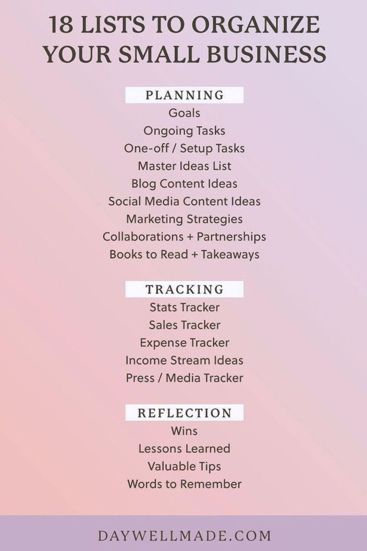 Ready to get organized in your small business this year? I've curated a collection of 18 lists you MUST start using to keep your business organized and have your most profitable year yet! Check out details on these and more small business advice over at daywellmade.com! Small Business Daily To Do List, Small Business Goals Ideas, Small Business Journal Ideas, Tarot Business Plan, Small Business Essentials List, Organizing Business Ideas, Small Business Necessities, How To Start Small Business Tips, Business Start Up