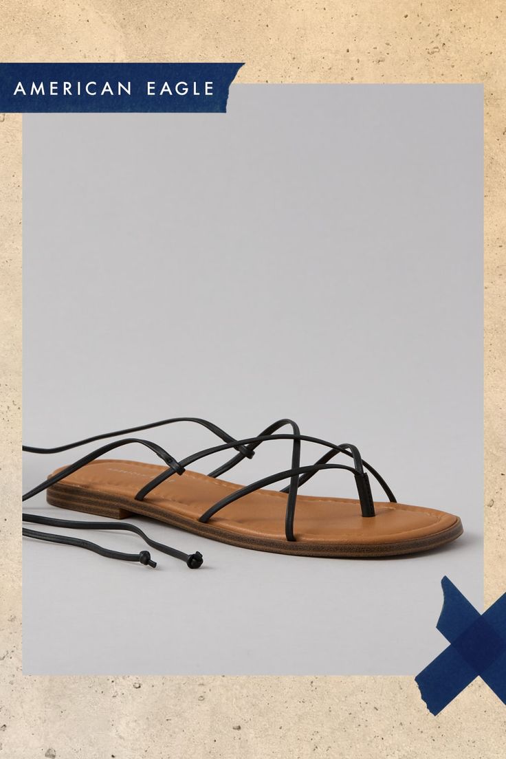 Vegan leather upper/Thong construction/Lace-up closure/Rubber outsole Synthetic Toe Post Lace-up Sandals For Vacation, Casual Leather Lace-up Sandals For Vacation, Casual Synthetic Lace-up Sandals With Cushioned Footbed, Casual Synthetic Toe Post Lace-up Sandals, Beach Sandals With Cushioned Footbed And Lace-up, Adjustable Lace-up Sandals With Removable Insole For Vacation, Lace-up Beach Sandals With Cushioned Footbed, Adjustable Cushioned Lace-up Beach Sandals, Beach-ready Lace-up Sandals With Cushioned Footbed