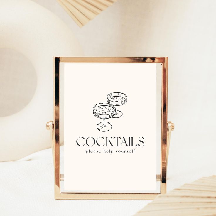 there is a sign that says cocktails on it