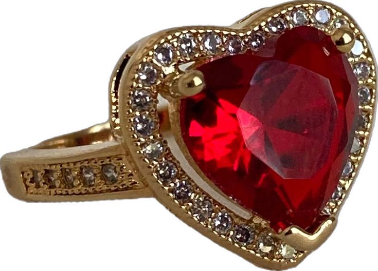 Red Heart Ring, Ruby Heart Ring, Ruby Heart, Dainty Band, Red Ruby, Micro Pave, Timeless Classic, Red Heart, Lady In Red