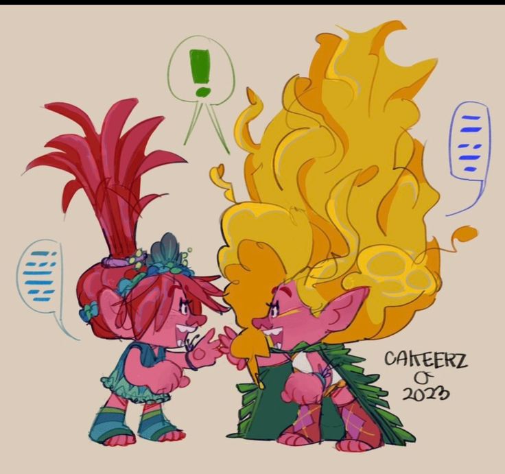 two cartoon characters standing next to each other with fire coming out of the back ground