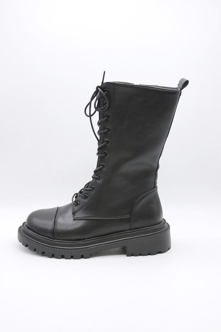 Eda Combat Boots This product has been hand-picked by Storets' stylists. Black Round Toe Combat Boots For Fall, Casual High Ankle Combat Boots For Fall, Black Round Toe Lace-up Boots For Fall, Black Lace-up Boots With Round Toe For Fall, Fall Black Lace-up Boots With Round Toe, Spring Black Martin Boots With Lug Sole, Black High-top Lace-up Boots For Spring, Spring High Ankle Combat Boots With Edgy Style, Black High-top Boots For Spring