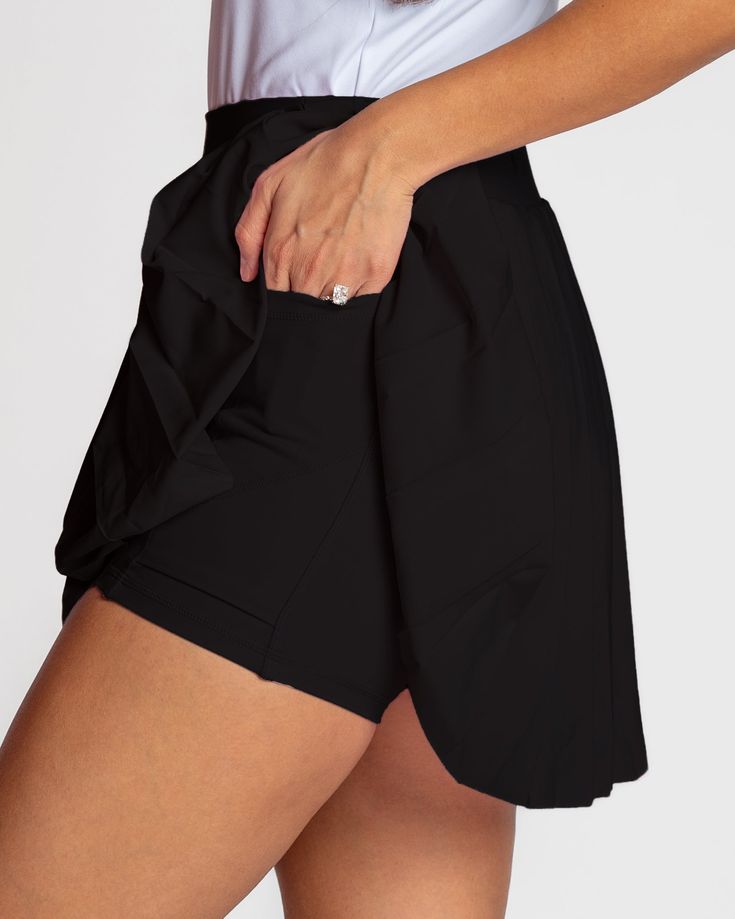 Explore the new Lux Pleated Skort, designed for those who appreciate both style and functionality. With its comfortable lux waistband and built-in shorts for added coverage, this skort is finished with a stretchy woven pleated layer that adds a dynamic twist to your outfit. Ideal for active days or casual wear, it ensures you stay comfortable and stylish in any setting. Maternity Swim, Long Sleeve Outerwear, Womens Size Chart, Leisure Wear, Wear It, Dress Accessories, Jumpsuit Dress, Work Wear, Casual Wear