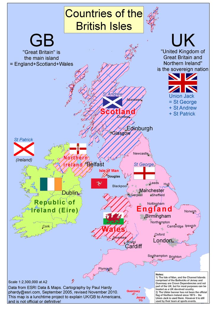 the british isles and their flags are shown in this map, which shows countries that have been