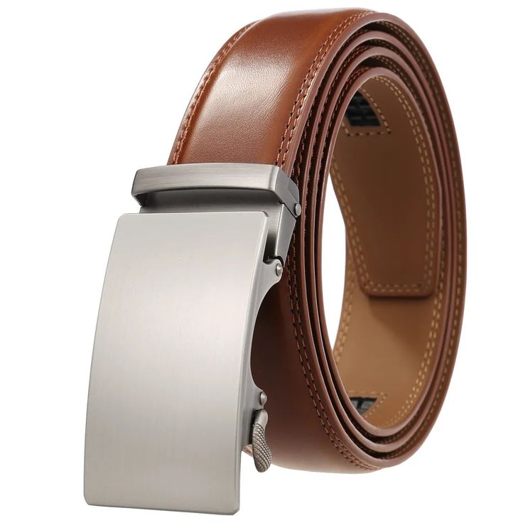 Introducing our premium leather belt with an automatic buckle, crafted for those who value both style and functionality. Made from high-quality cow skin, this belt is designed to offer durability, comfort, and a refined look. Whether you're dressing up for a formal occasion or adding a touch of sophistication to your everyday wear, this belt is the perfect accessory. Product Features: High-Quality Cow Skin Strap: Made from premium cow skin for a luxurious feel and long-lasting durability. Automa Modern Leather Belt With Silver Buckle, Brown Belt With Silver Buckle For Formal Occasions, Leather Belts With Silver Buckle For Business, Formal Leather Belt With Silver Buckle, Formal Brown Belt With Silver Buckle, Elegant Brown Belt With Silver Buckle, Leather Belt Buckle With Silver Buckle For Business, Leather Belt Buckles With Silver Buckle For Business, Leather Belt Buckle With Silver Detail For Business