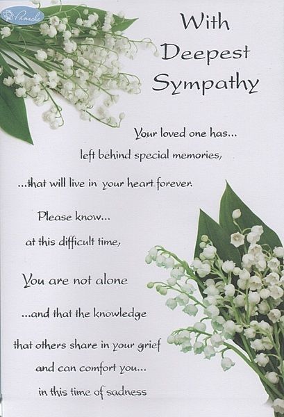 a sympathy card with white flowers on it