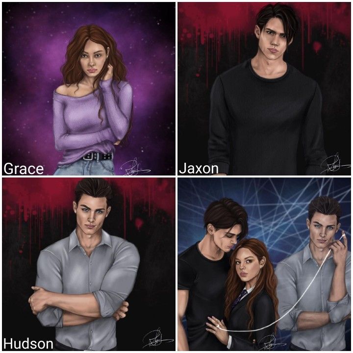 four different pictures of people with their arms around each other and the names of them