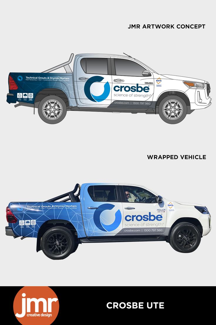 two trucks side by side with the words crosse ute and an image of a truck