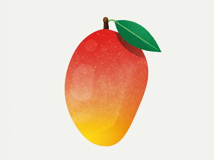 an orange and yellow apple with a green leaf on it's tip, against a white background