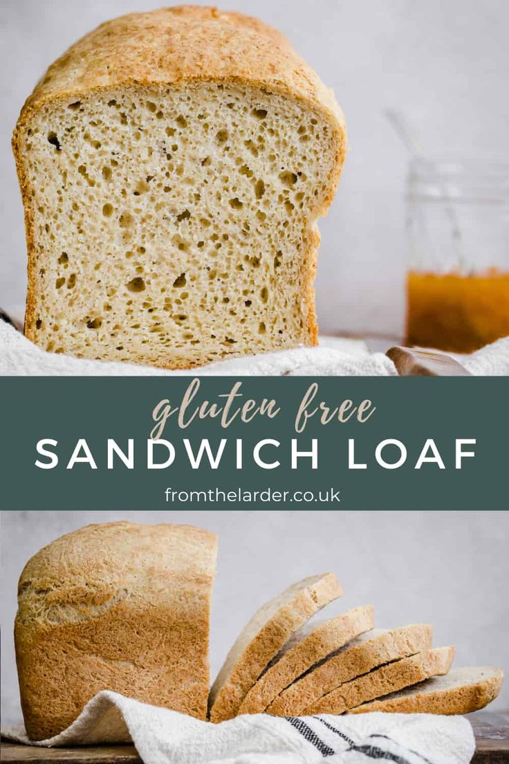 gluten free sandwich loaf with text overlay