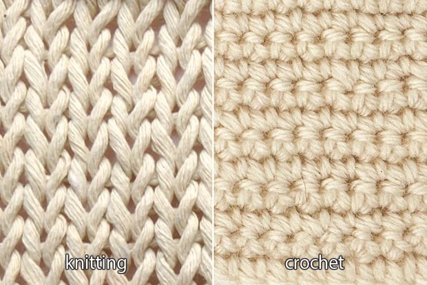 two different types of crochet are shown