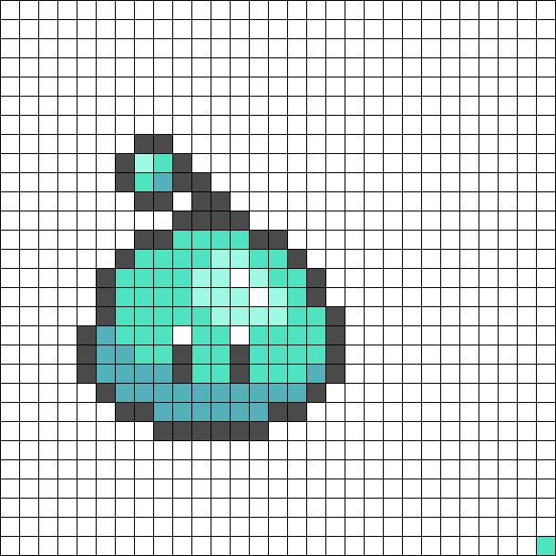 an image of a pixellated object in the shape of a blue and green ball