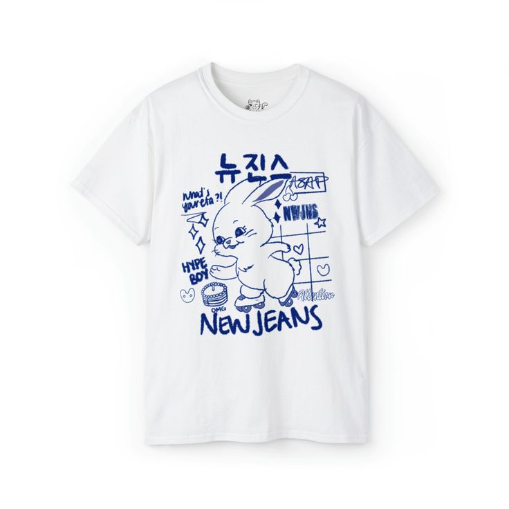 Newjeans Shirt Design, Kpop Shirts Design, Newjeans Graphic, Y2k Shirt Design, Newjeans Shirt, Outer Ideas, Newjeans Merch, Aesthetic Shirt Design, Y2k Merch