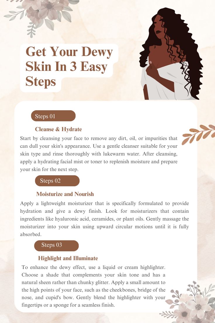 Get Your Dewy Skin In 3 Easy Steps. Achieving dewy skin is not just about the products you use but also about maintaining a healthy skincare routine, staying hydrated, and taking care of your overall well-being. Additionally, adapting your routine to suit your skin's specific needs is essential. You can follow this simple routine. Dewy Skin Care Routine, Healthy Skin Care Routine, Simple Routine, Lightweight Moisturizer, Staying Hydrated, Dewy Skin, Facial Mist, Gentle Cleanser, Oil Plant