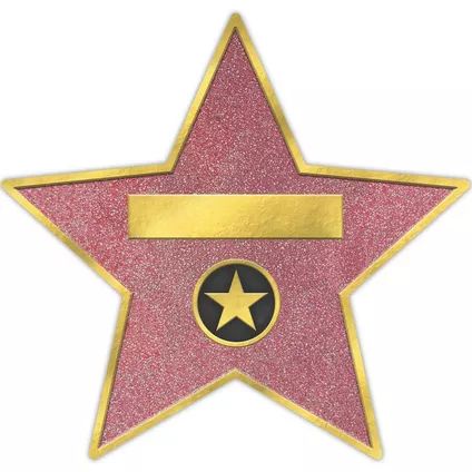 a star with a plaque on it