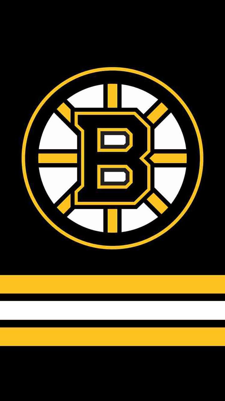 the boston red sox logo on a black and yellow striped background