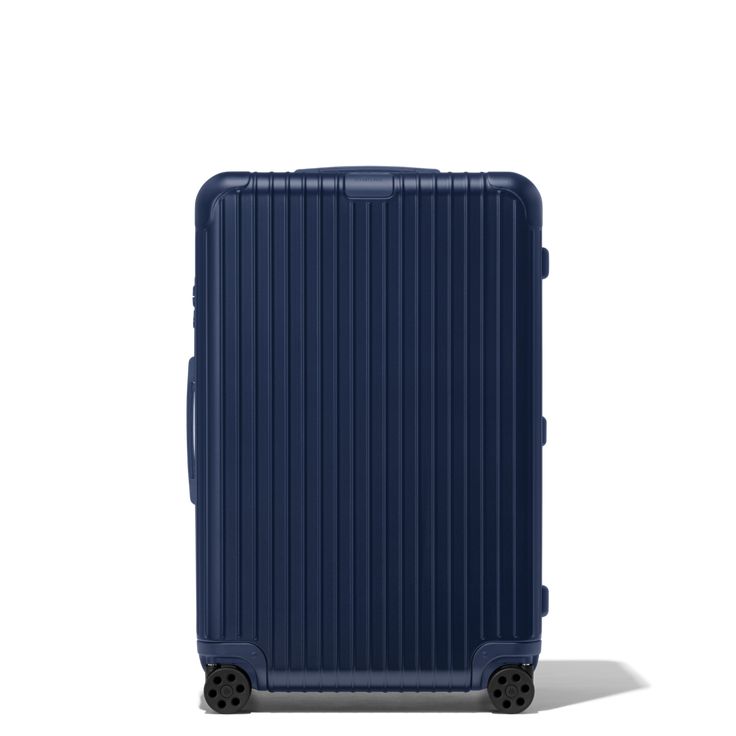 Made of high-performance polycarbonate, RIMOWA Essential is a reliable and lightweight suitcase for your journeys ahead. Find the best travel companion for your business or leisure travels from a vast range of colors and finishes. Ideal for 14 to 15 days of travel, the RIMOWA Essential Check-in L in matte blue features several sophisticated functionalities: - Stage-free telescopic handle - RIMOWA Multiwheel® System - TSA-approved locks - Dual-organization interior Includes a complimentary leathe Olympic Airlines, Rimowa Essential, Air Transat, Asiana Airlines, Goyard Wallet, Air China, Hard Shell Luggage, Lightweight Suitcase, Leather Luggage Tag