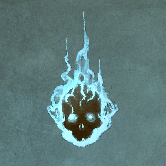 a drawing of a skull with flames coming out of it