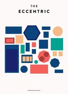 the geometric poster is shown with different shapes