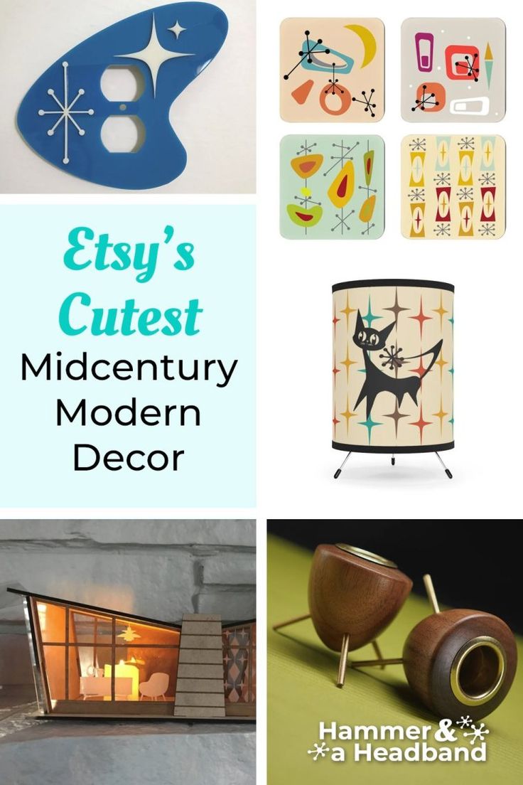 an assortment of modern decor items with the title easy's cutest mid century modern decor