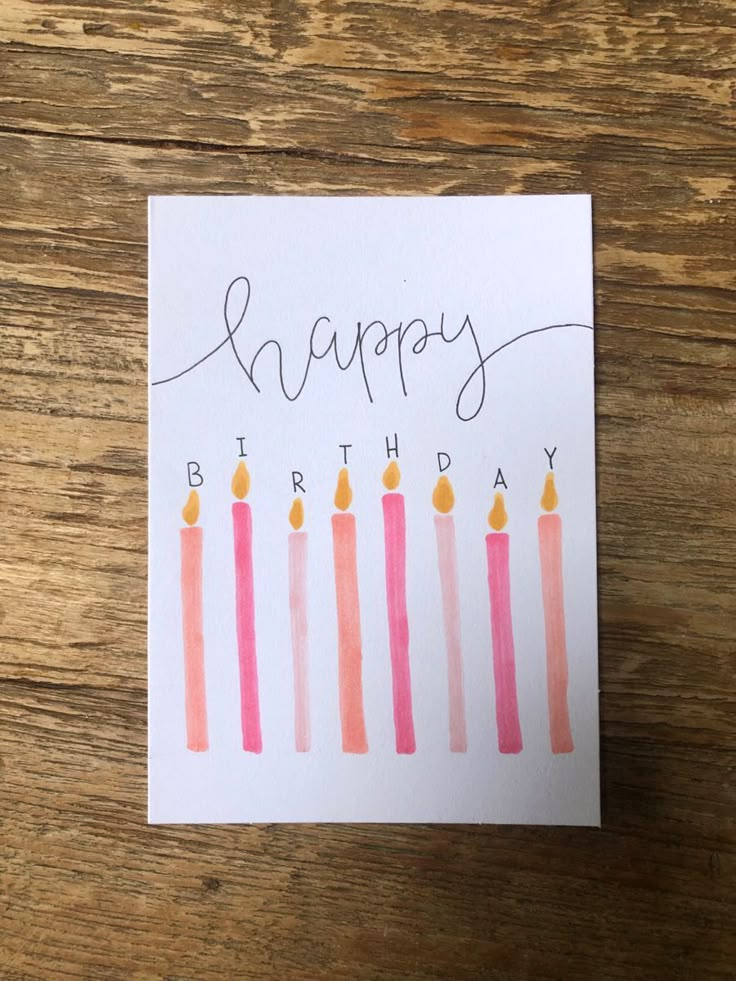 Happy birthday card Pink Bday Card Ideas, Birthday Card Ideas Preppy, Cute Easy Birthday Card Ideas, Simple Birthday Cards Diy, Aesthetic Handmade Birthday Cards, Aesthetic Homemade Birthday Cards, Best Friend Birthday Card Ideas Homemade, Simple Homemade Birthday Cards, Preppy Birthday Card Ideas