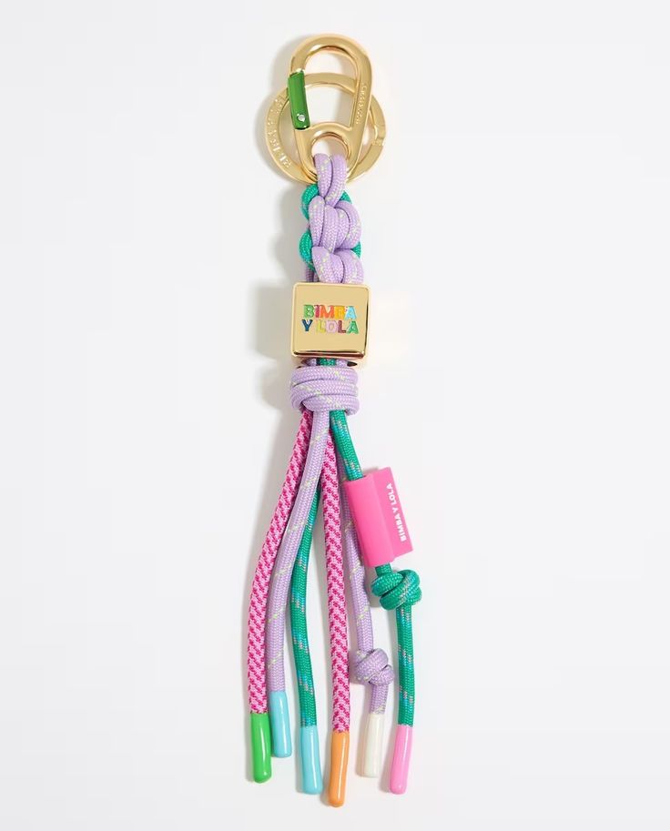 a key chain with several different colored cords attached to it