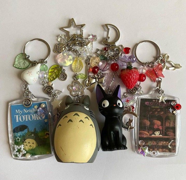 several key chains with various cartoon characters on them