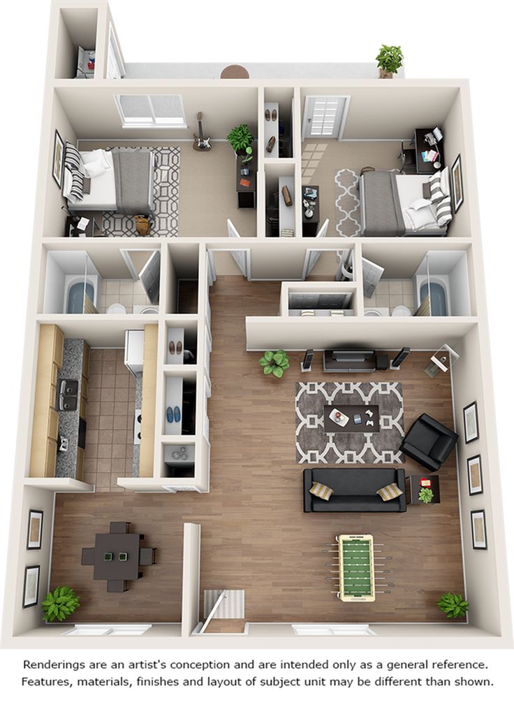 the floor plan for a two bedroom apartment