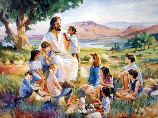 Jesus and children. Something like this filled the 'Children's Corner' in my home church. Jesus With Children, Pictures Of Jesus Christ, Kingdom Of Heaven, Jesus Images, Praying To God, Jesus Art, Childrens Church, The Kingdom Of God, Jesus Pictures