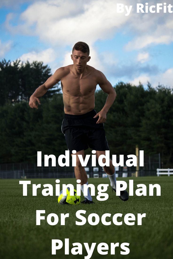 a man running with a soccer ball in his hand and the words individual training plan for soccer players