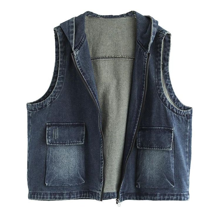 Dark Wash Denim Vest For Winter Streetwear, Dark Wash Denim Vest For Fall Streetwear, Casual Denim Vest For Fall, Casual Denim Blue Vest For Fall, Fall Medium Wash Denim Vest, Fall Washed Blue Denim Vest, Casual Medium Wash Vest With Pockets, Fall Utility Denim Top With Pockets, Trendy Denim Vest With Pockets