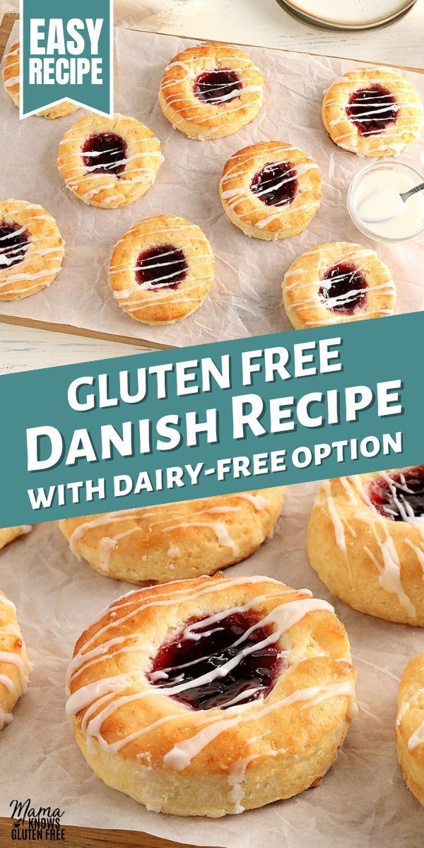 gluten - free danish recipe with dairy - free option on the cover for easy recipe