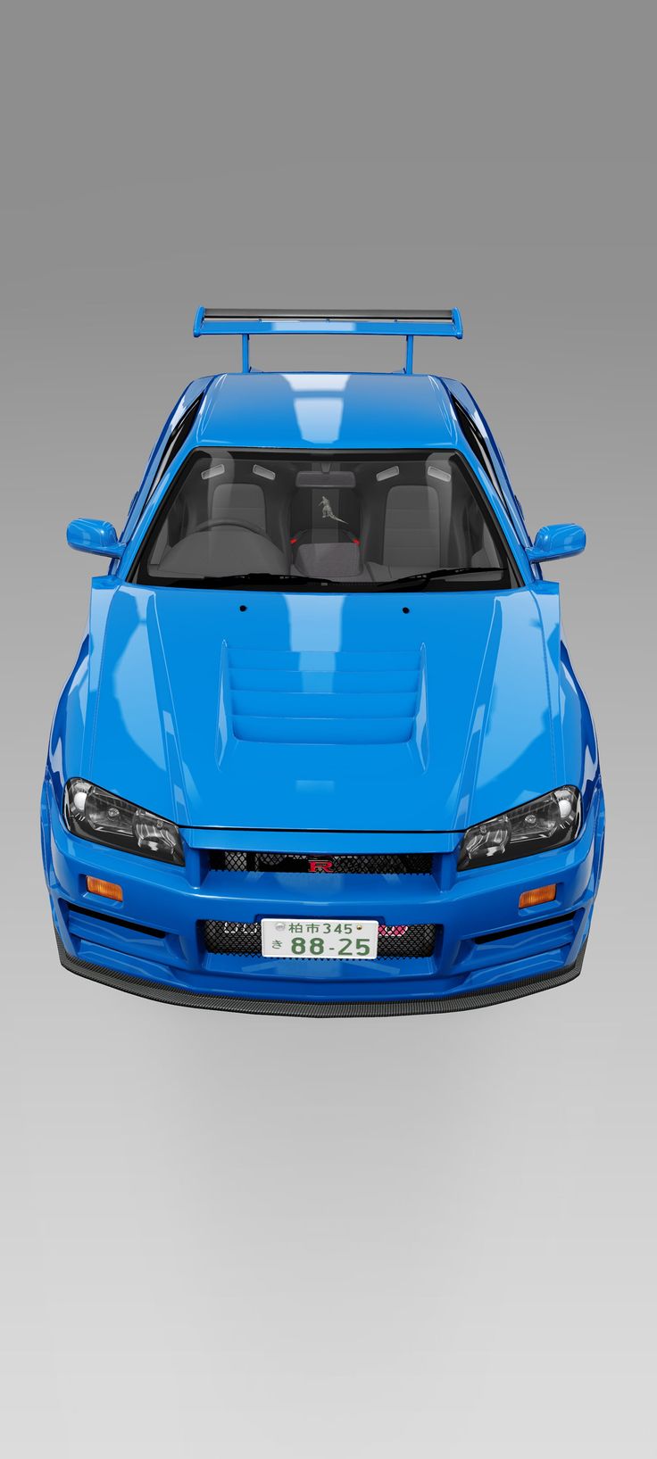 a blue sports car is shown in this image