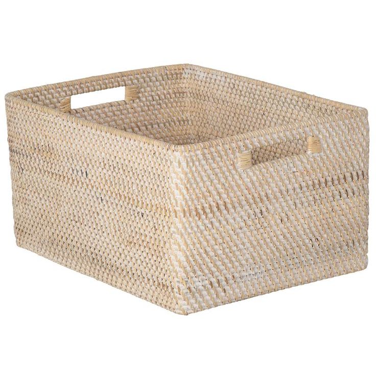 a large woven basket with handles