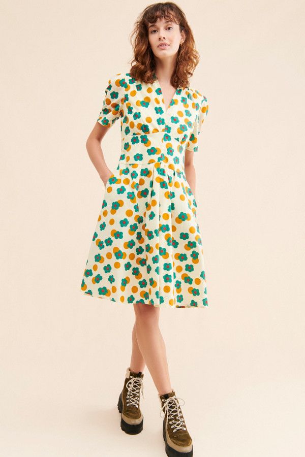 Rent Tessa Dress from Nuuly. Pick 6 items for $98/month. Free shipping + returns. Fitted Waist Midi Dress For Garden Party, Floral Print Knee-length Cocktail Dress, Knee-length Midi Dress With Fitted Waist For Garden Party, Fitted Waist Knee-length Midi Dress For Garden Party, Spring Lined Midi Dress, Summer V-neck Dress With Fitted Waist, Retro V-neck Dress For Garden Party, Chic Spring V-neck Fit And Flare Dress, Lined Dress With Fitted Waist And Short Sleeves