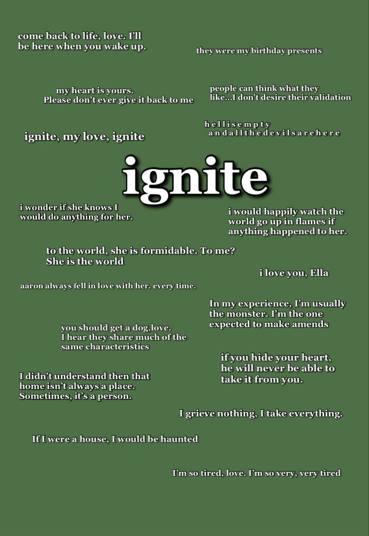 the words ignite written in black and white on a green background, with an image of