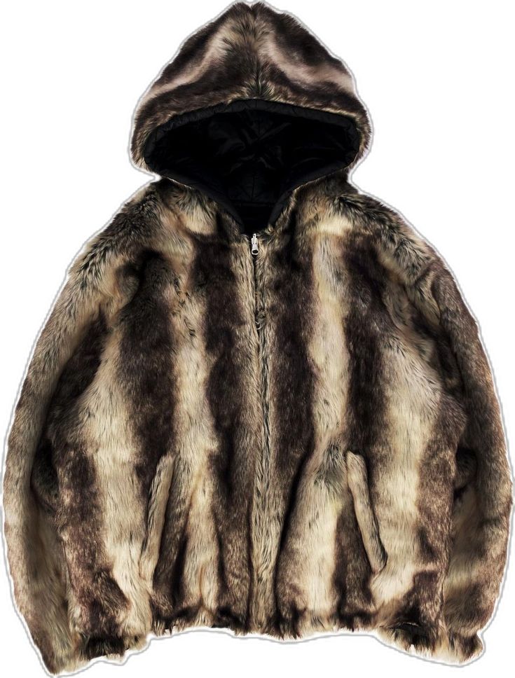 New York Streetwear, Gradient Light, Street Fashion Men Streetwear, Fur Hood, Virtual Closet, Faux Fur Jacket, Mens Streetwear, Fur Jacket, Punk Rock