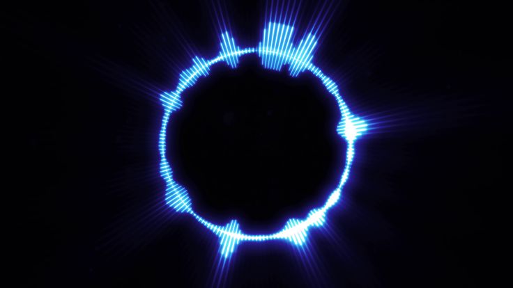 a circle made up of blue lights in the dark